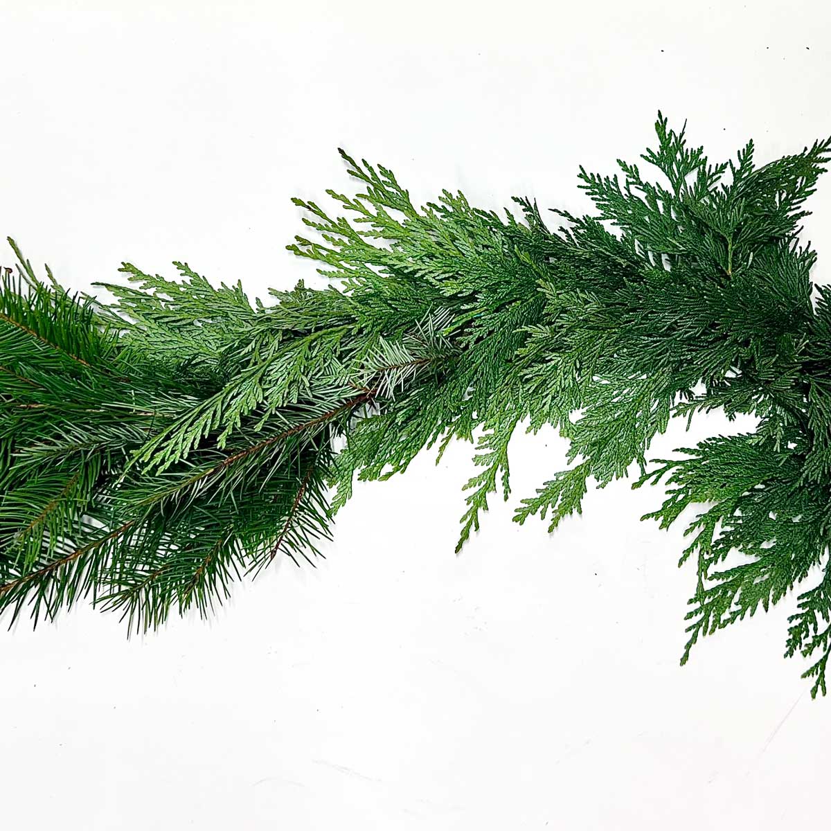 Christmas Garland with fresh seasonal greenery