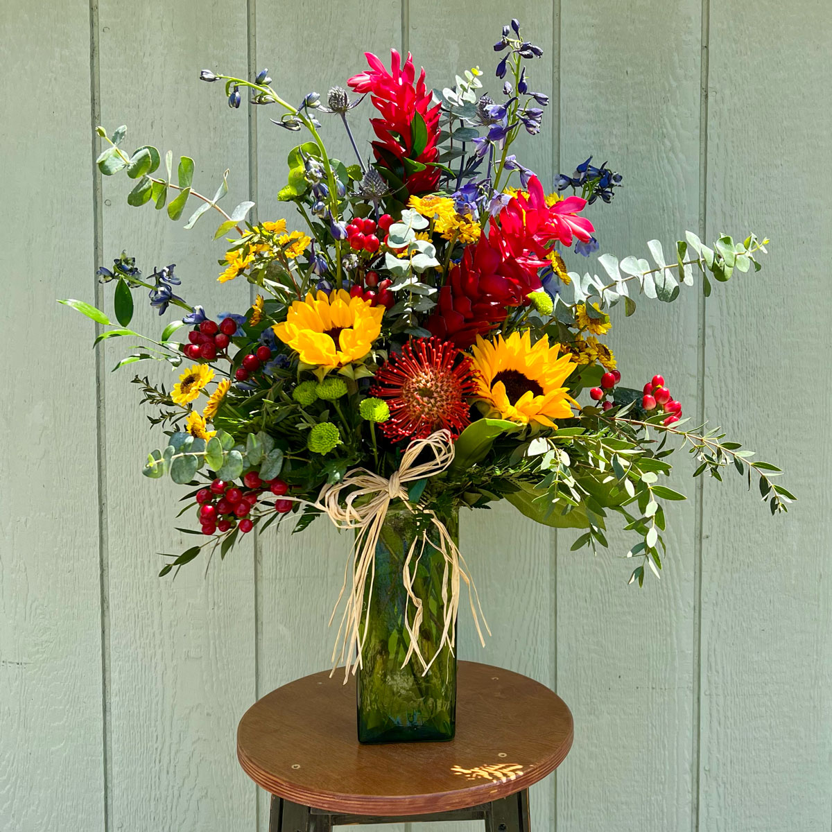 Annaville Florist Fall Vase Arrangement with Sunflowers