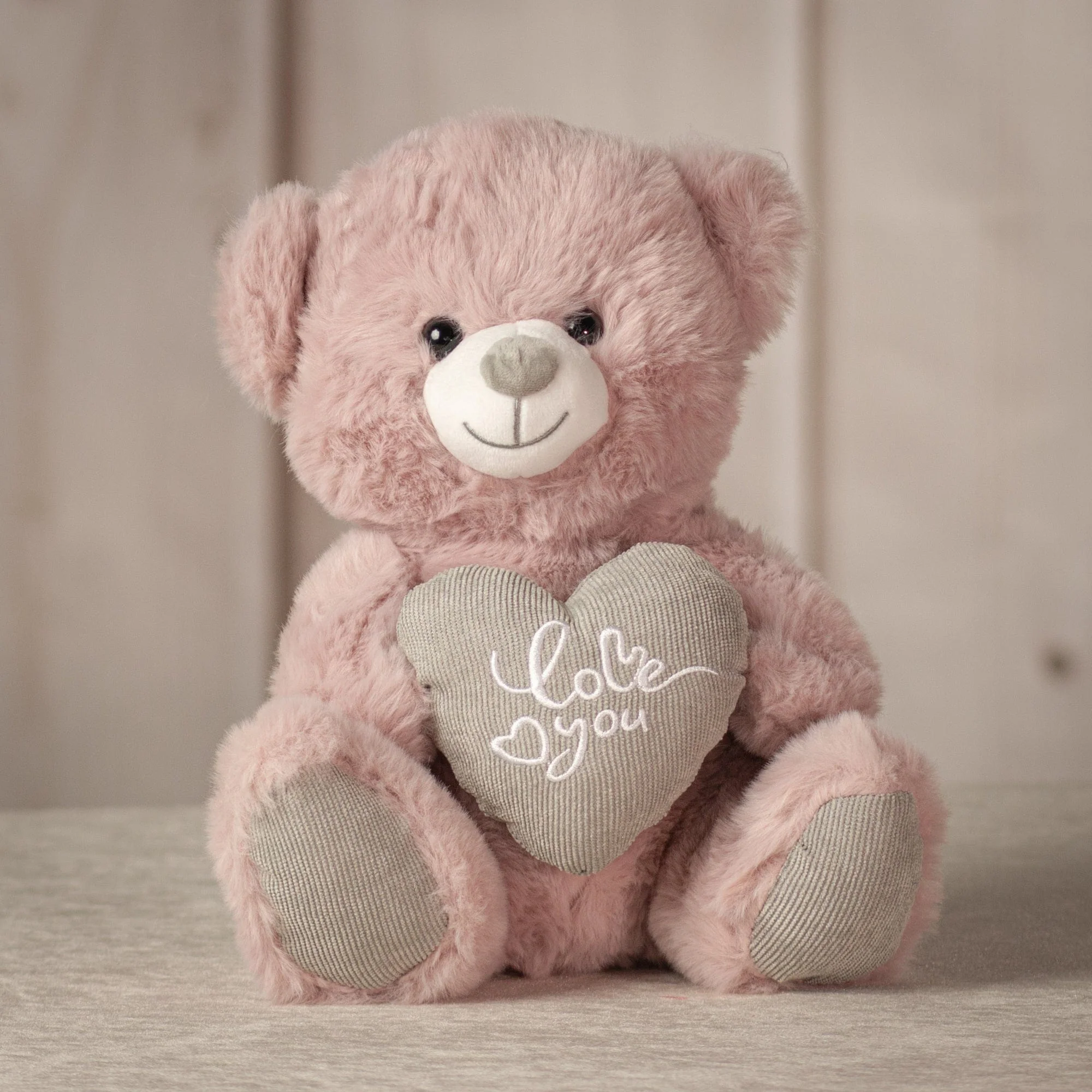 Blush Pink Valentine Bear with I Love You Heart from Annaville Florist