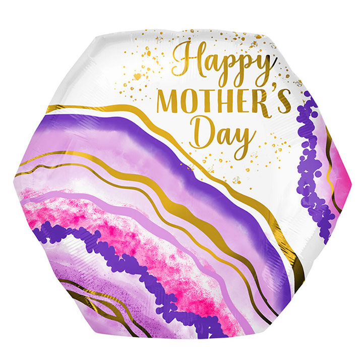 HMD-Watercolor-Geode-SQ Happy Mother's Day Mylar Balloon - Watercolor Geode