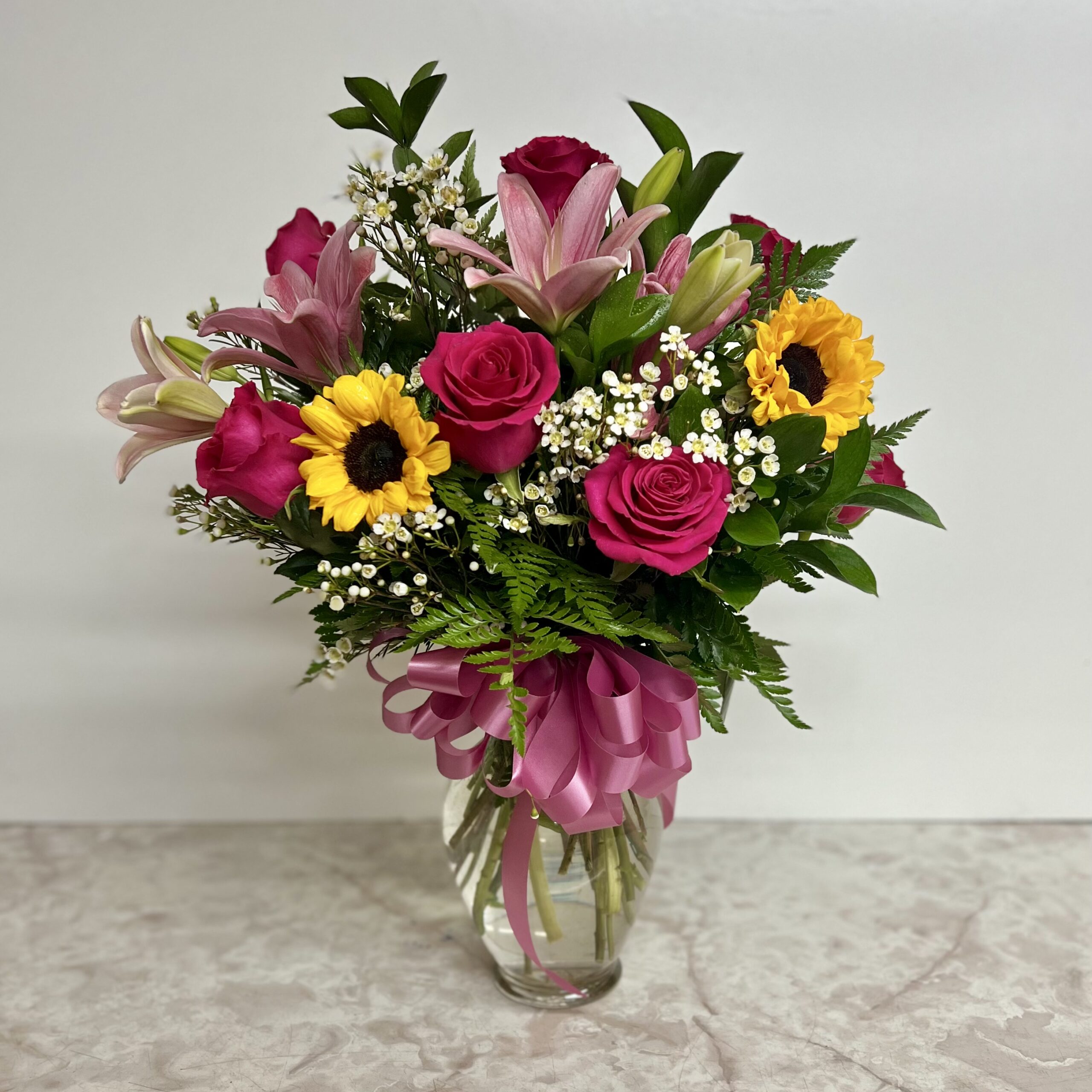 sweet-sunshine-bouquet-3354 Sweet Sunshine Bouquet of Sunflowers and Roses from Annaville Florist